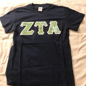 Zeta Tau Alpha ZTA Stitched Letters Short Sleeve